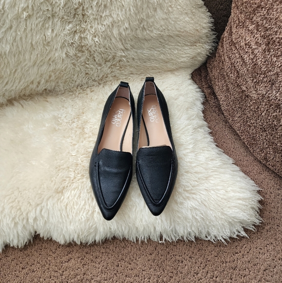 Franco Sarto Black Leather Loafers - Picture 1 of 7